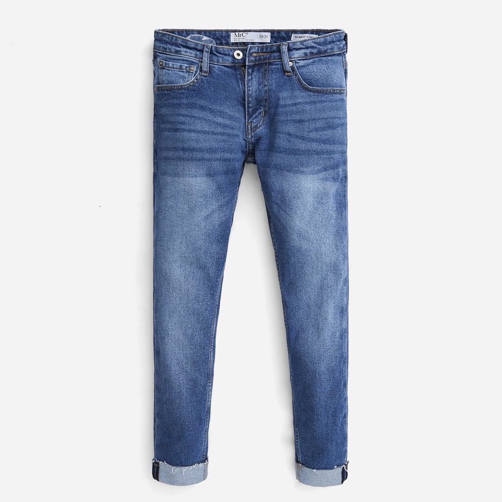 Quần jean nam xanh cao cấp MENFIT 0402 chất denim co giãn nhẹ 2 chiều, chuẩn form, thời trang