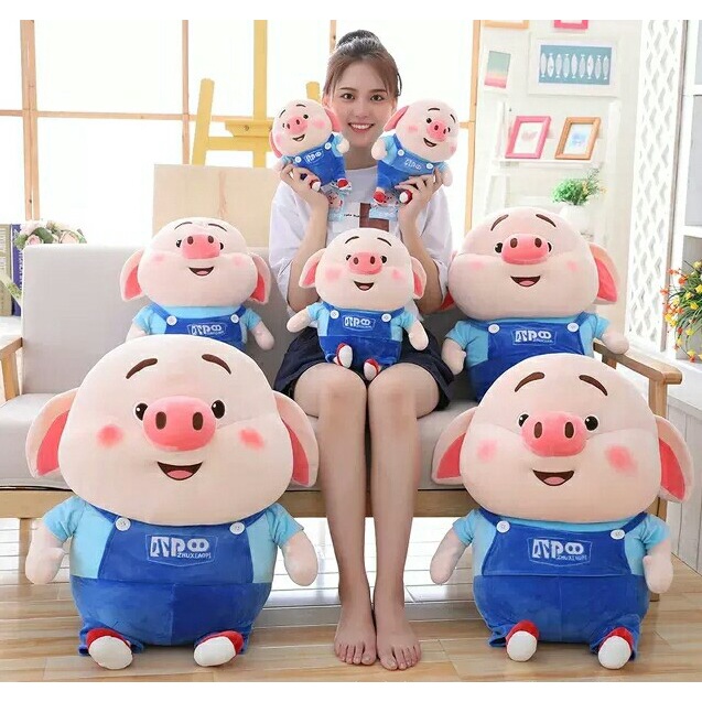 Gấu bông thú nhồi bông heo tiktock nỉ nhung cao cấp co giãn 4 chiều