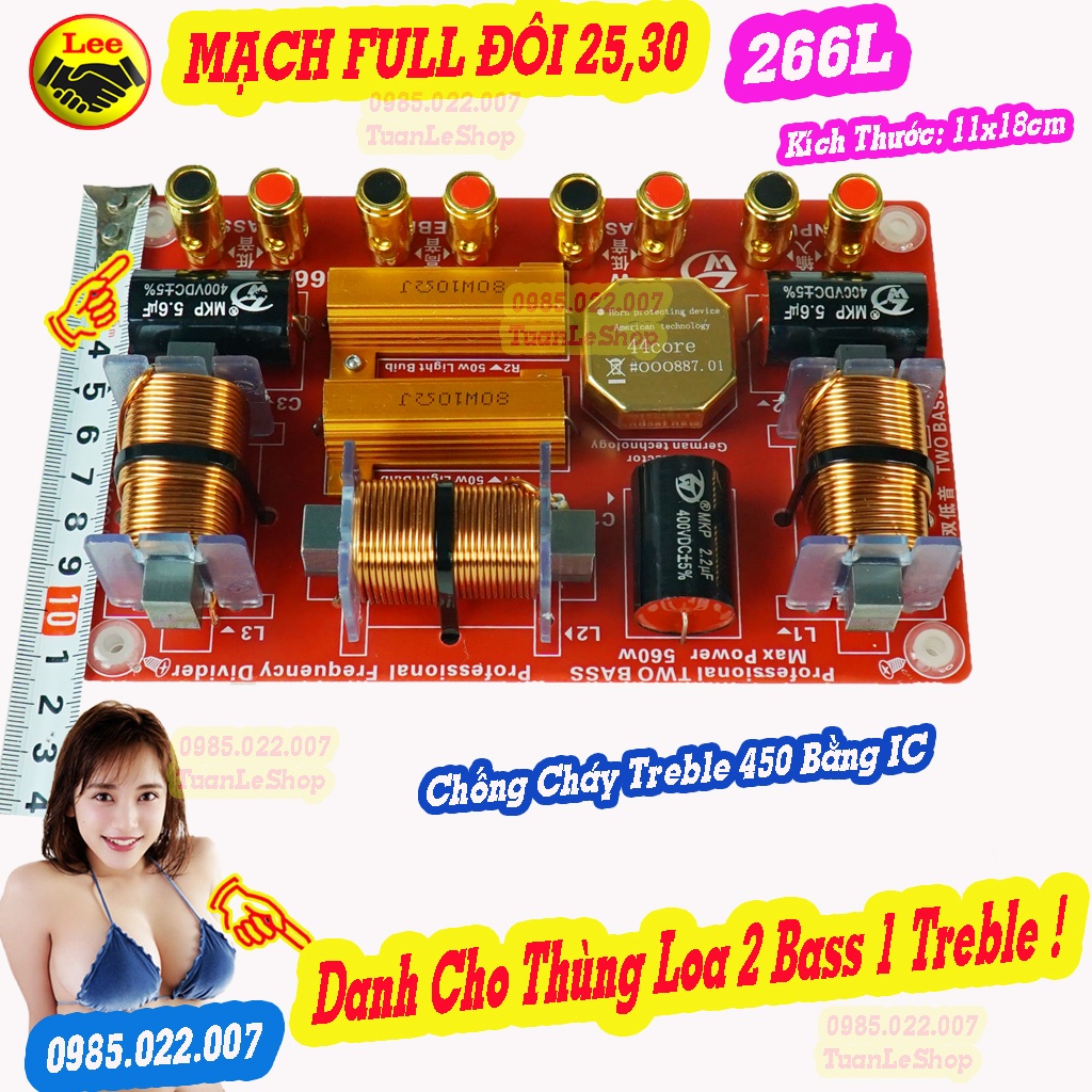 MẠCH FULL ĐÔI BASS 20,25,30 - MACH PHAN TAN 2 BASS 1 TREBLE SH 266L  - GIÁ 1 MẠCH - MẠCH LOA BASS ĐÔI BASS 25