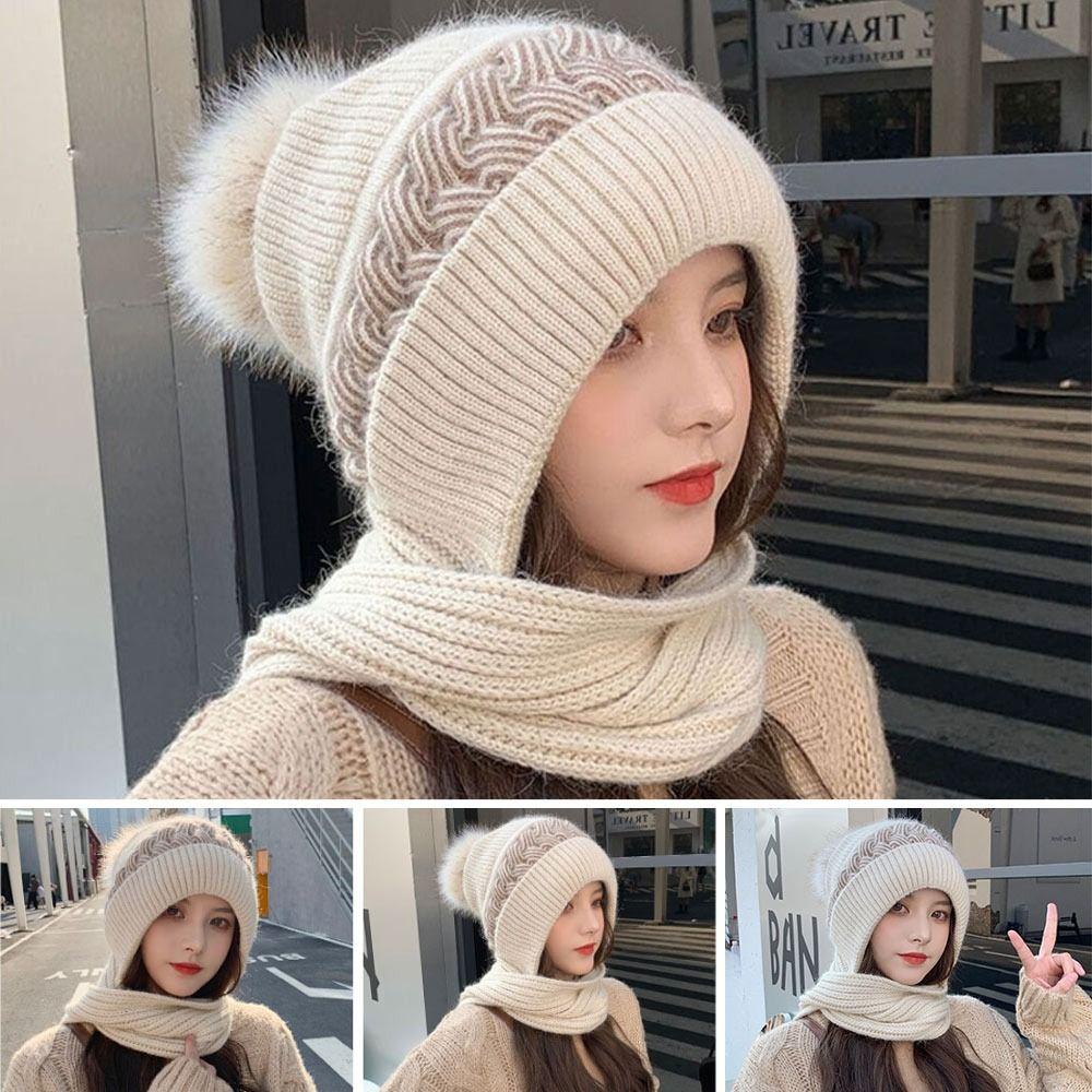 EBINLANDS Mũ beanie Kiêm Khăn Choàng Cổ Mềm Mại Giữ Ấm