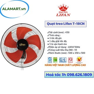 QUẠT TREO TƯỜNG LIFAN T-18CN Sải cánh 450mm