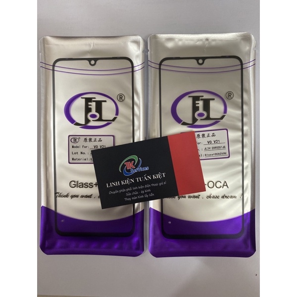 Kính liền keo Vivo V21/ Mặt kính có keo OCA Vivo V21 ( Giá sỉ )