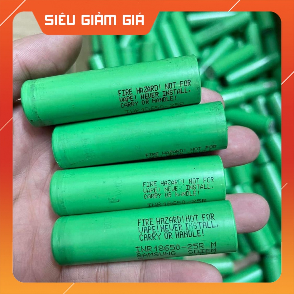 Cell Pin 18650 Samsung 25R dung lượng 2500-3000mAh xả 20A tháo khối [ Shop Mới Ưu Đãi ]