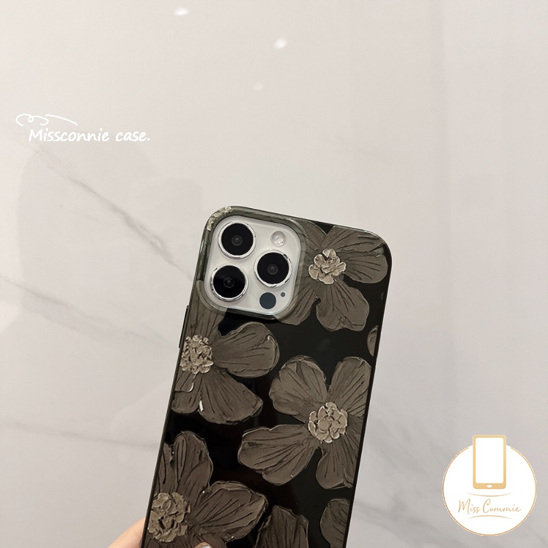 Ốp Điện Thoại TPU Mềm Họa Tiết Bông Hoa Sơn Dầu Cho IPhone 11 13 12 14 Pro Max 7 8 Plus XR X XS Max SE 2020