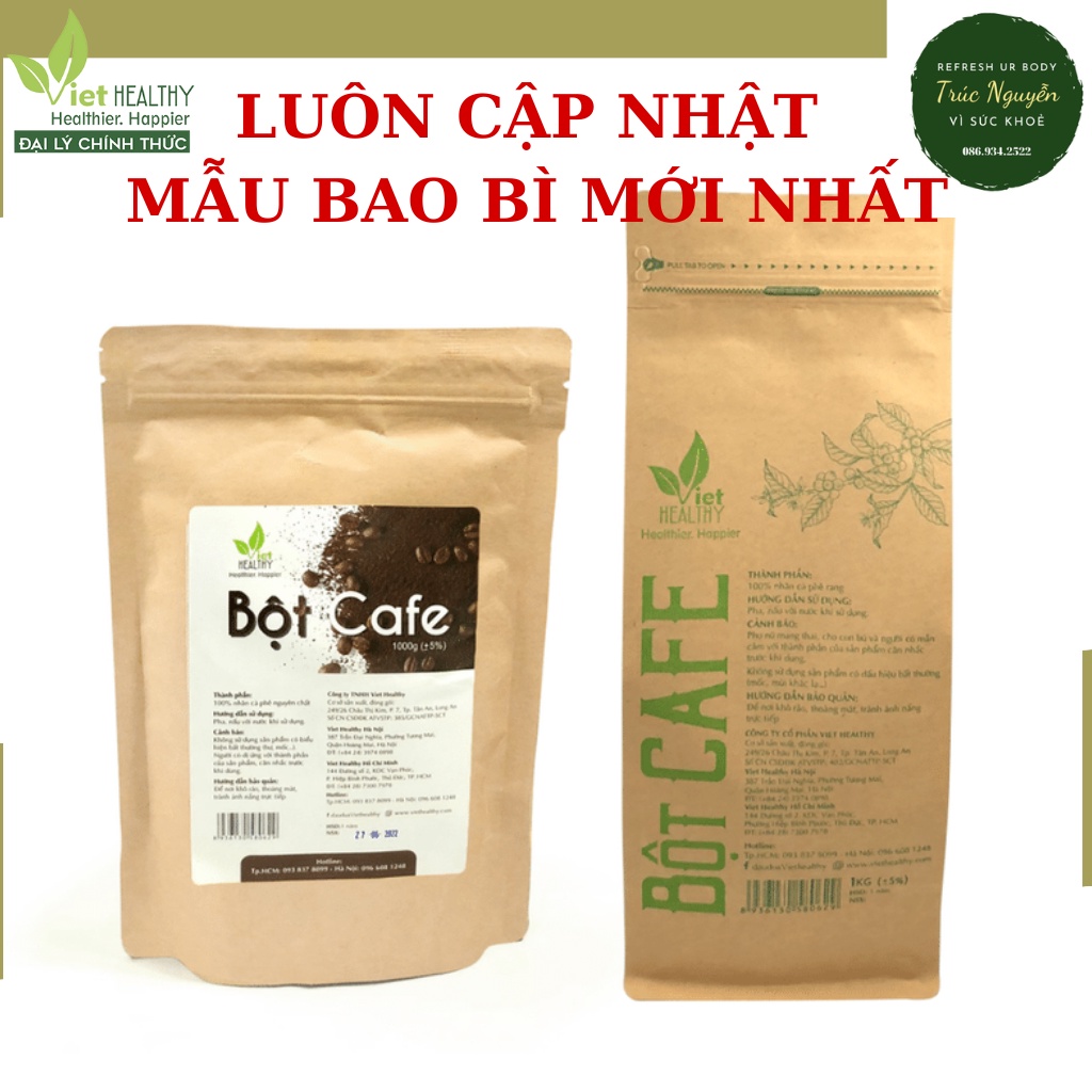1KG Bột cà phê nguyên chất Enema Viet Healthy, thải độc đại tràng