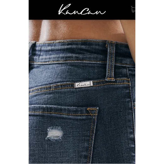 Quần jeans kiểu rách màu xanh đậm xuất khẩu - Thanh lý vnxk