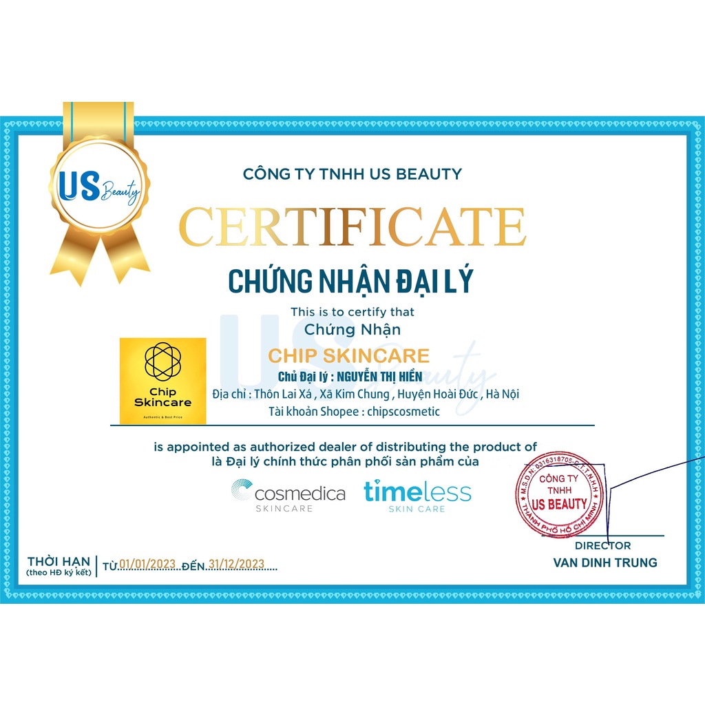 Xịt khoáng Timeless HA w/ M3000 Spray 120ml Chip Skincare