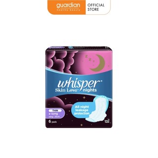 Băng Vệ Sinh Siêu Mỏng Có Cánh Ban Đêm SkinLove 31CM Whisper Gói 6 Miếng