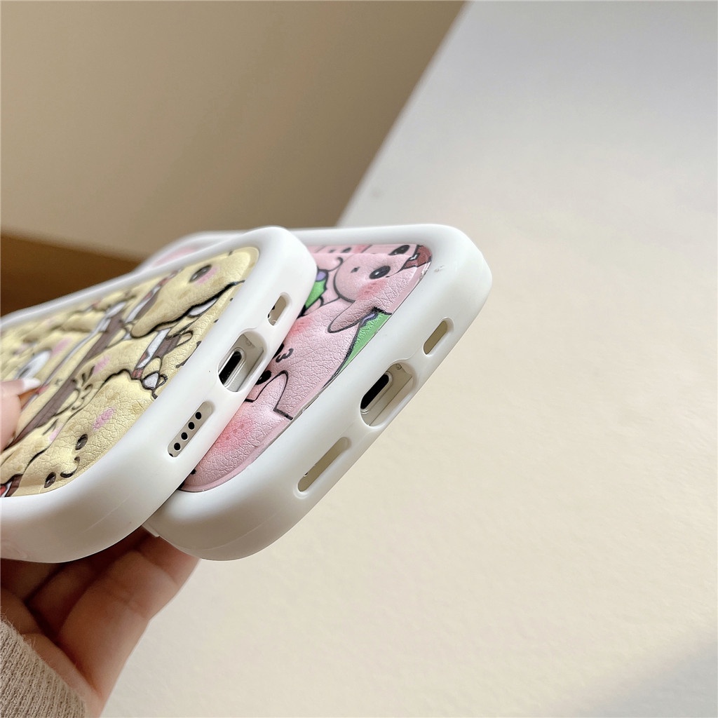 Ốp Điện Thoại Da Viền TPU Dẻo In Họa Tiết Hoạt Hình Dễ Thương Cho iphone 14 Pro Max 13 Pro Max 12 Pro Max