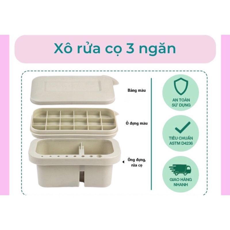 Xô cọ rửa 3 ngăn Marie’s (Hàng Chính Hãng)