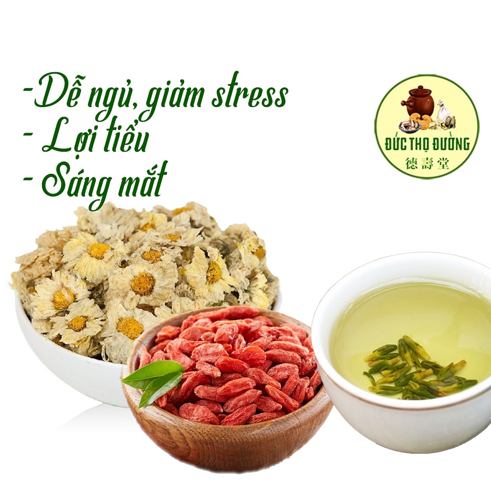 Trà Tâm sen - Cúc hoa - Kỷ tử (Dễ ngủ, Giảm stress, Lợi tiểu, Sáng mắt)