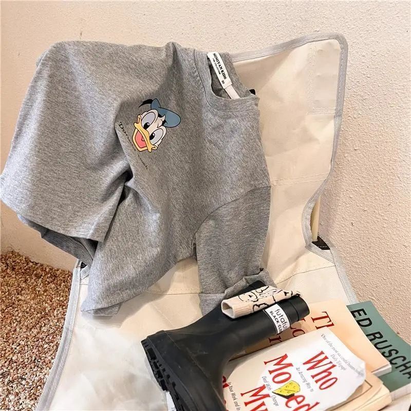 Áo Thun Cotton Tay Dài Dáng Rộng Mẫu Mới 2022 Thời Trang Xuân Thu Cho Bé