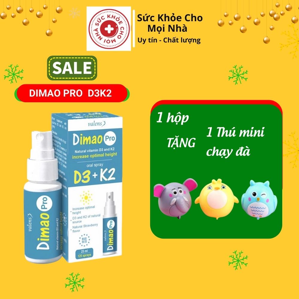 Dimao Pro Oral Spray Bổ Sung Vitamin D và Vitamin K2 Tăng Cường Hấp Thu Canxi Phát Triển Chiều Cao