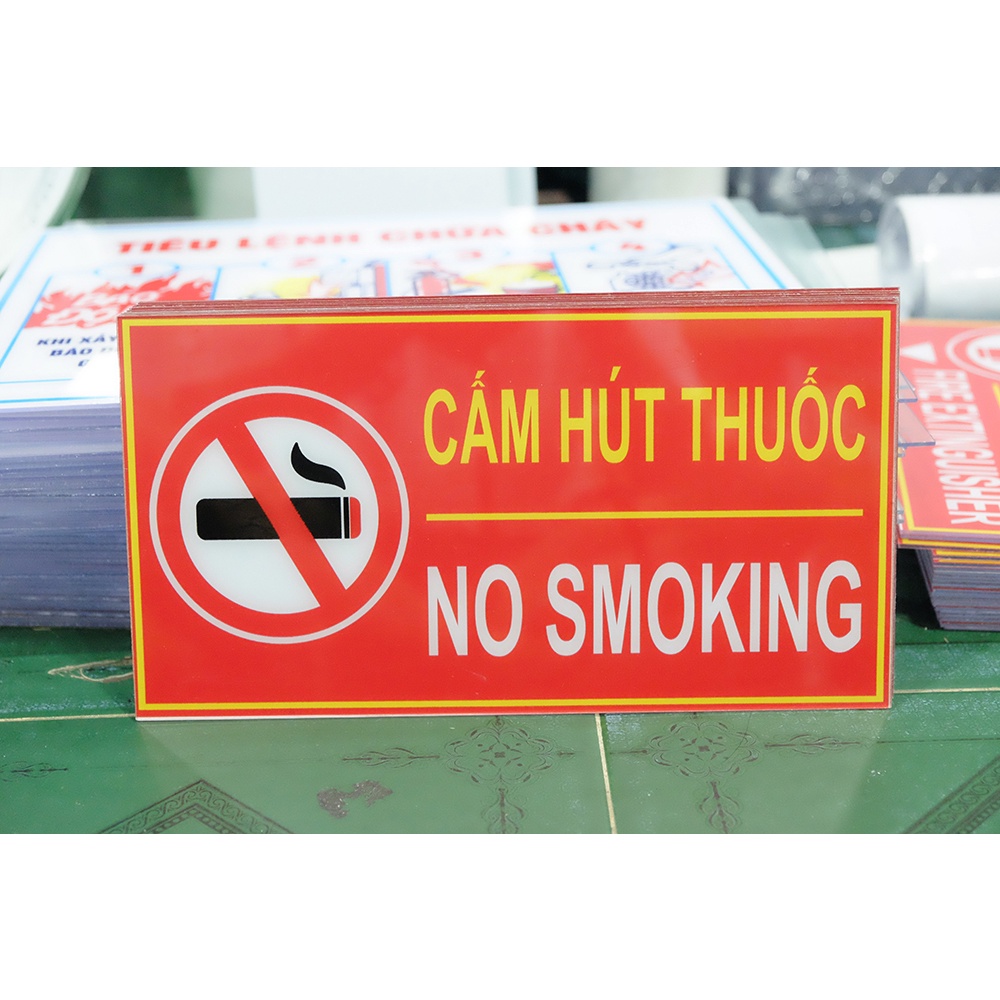 Bảng Cấm Hút Thuốc PCCC kích thước 16x40cm