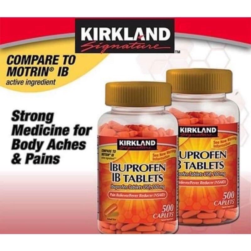 Viên uống Ibuprofen Kirkland 500 viên màu cam Của mỹ🇺🇸