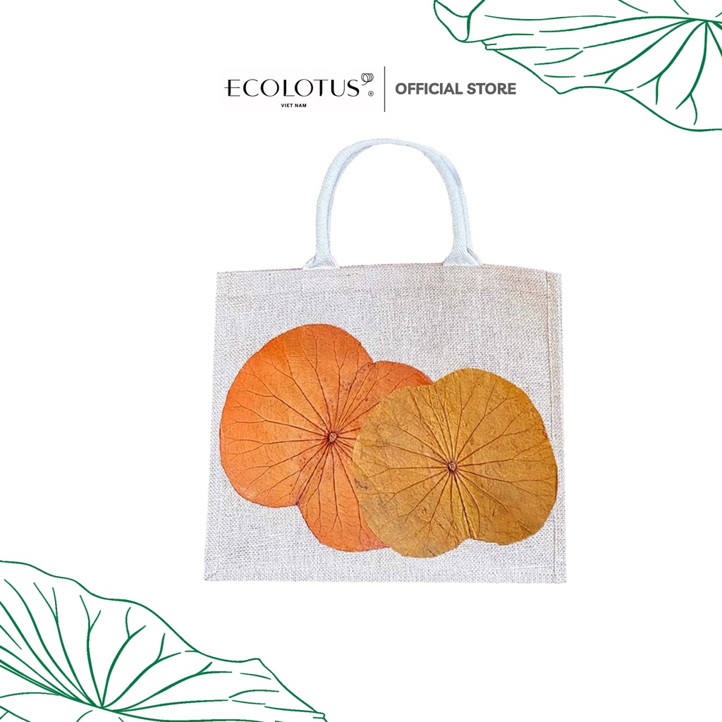 Túi Vải Lá Sen ECOLOTUS, Túi Xách Nữ Thời Trang, Quà Tặng Thiên Nhiên 30x34Cm.