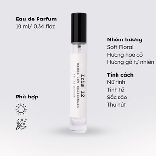 Nước Hoa Nam Nữ Thơm Lâu Morra Iris 12  Dung Tích 10ml Hương Hoa Cỏ Thanh Thoát Nhẹ Nhàng Lưu Hương Lâu 6h - 8h