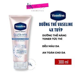 Sữa dưỡng thể vaseline 4x body tone-up thái lan chống nắng trắng da tức thì vaseline healthy bright gluta-hya 4x 300 ml