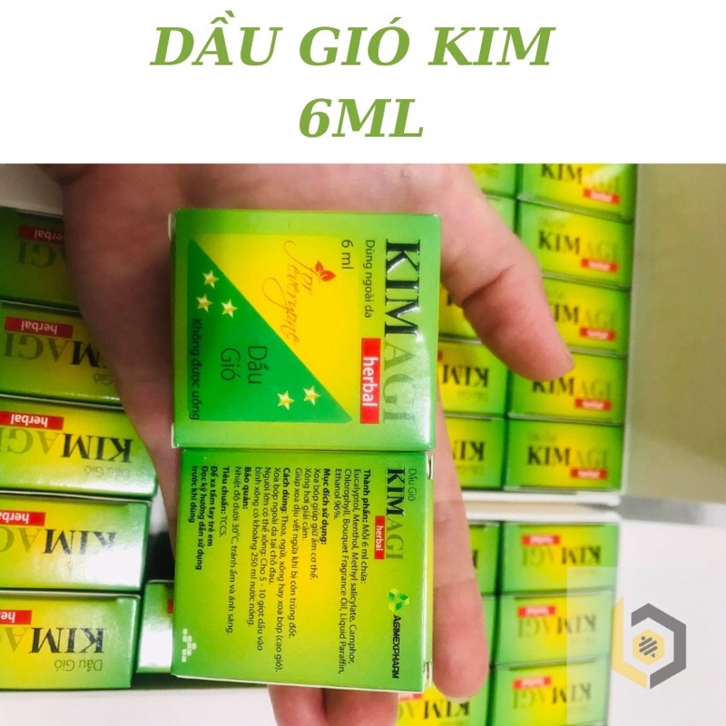 COMBO 5 CHAI Dầu gió Kim AGI,1 hộp 1 chai 6ml (Hương thơm dịu nhẹ thư giãn)