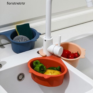 Forstretrtr Kitchen Sink Drain Basket Drain Rack Leftovers Filter Sink Hanging Faucet Shelf EN