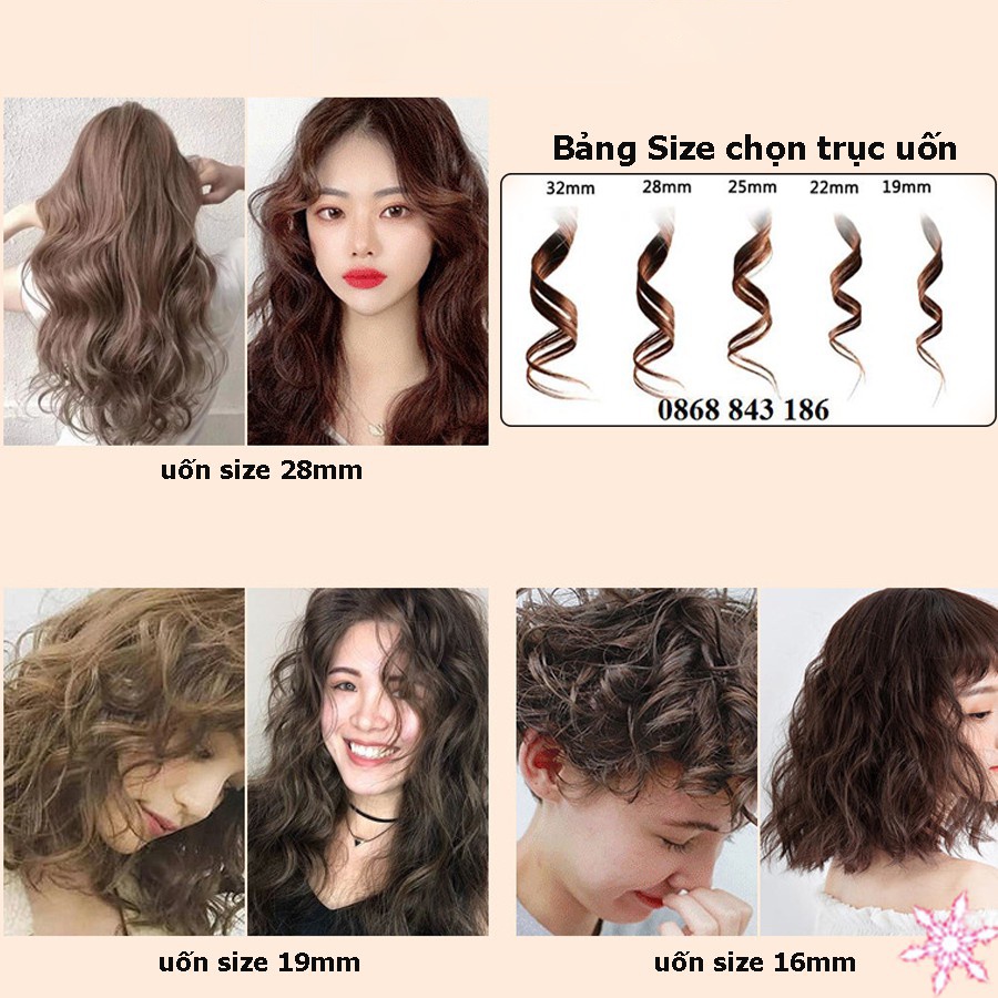 Máy uốn tóc xoăn lọn cao cấp Hàn Quốc 22 25 28 32mm tạo nhiều kiểu tóc máy uốn tóc chỉnh nhiệt chuẩn salon tóc
