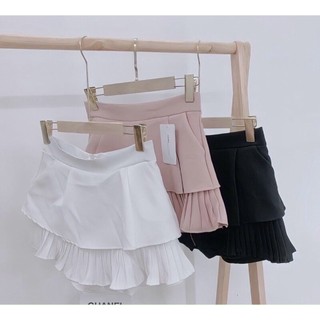 Chân váy ngắn xếp li 2 tầng  chân váy ngắn xòe siêu xinh siêu rẻ có túi và quần trong NXBOUTIQUE