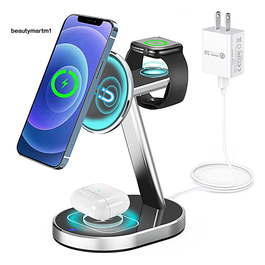 Đế Sạc Nhanh Không Dây 3 Trong 1 BMM1 Cho iPhone 13 12 11 IWatch 7 5 4 6 SE