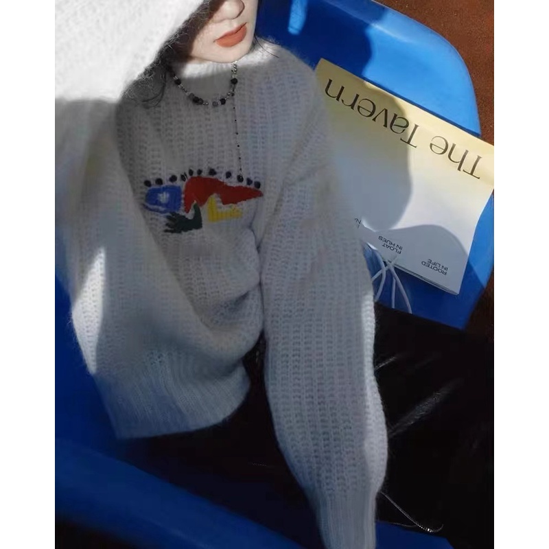 Áo Sweater Chui Đầu Thêu Họa Tiết Thời Trang Cho Nữ