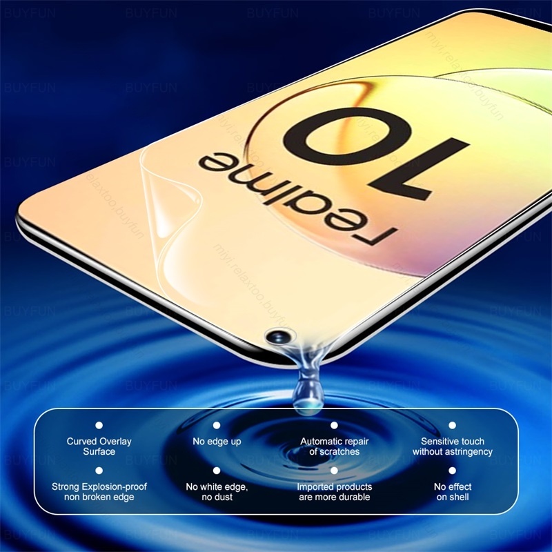 Kính Cường Lực Hydrogel Viền TPU Mềm Bảo Vệ Màn Hình Cho Realme 9 10 Pro Plus 10Pro + 9i 9Pro Realme9 Realme10 4G 5G