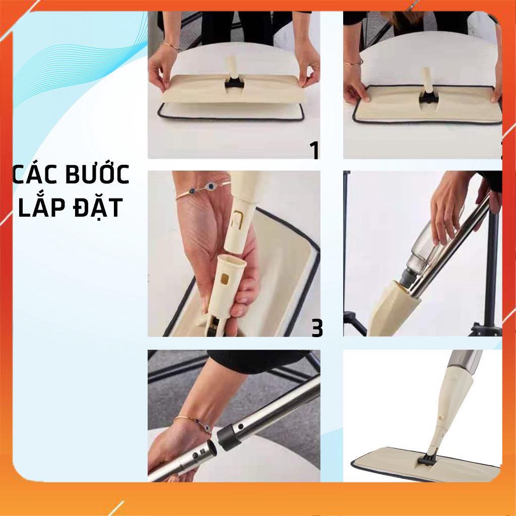 Cây Lau Nhà Phun Sương - Chổi Lau Nhà Thông Minh Aurora 2 in 1 Có Bình Xịt Nước Tự Động