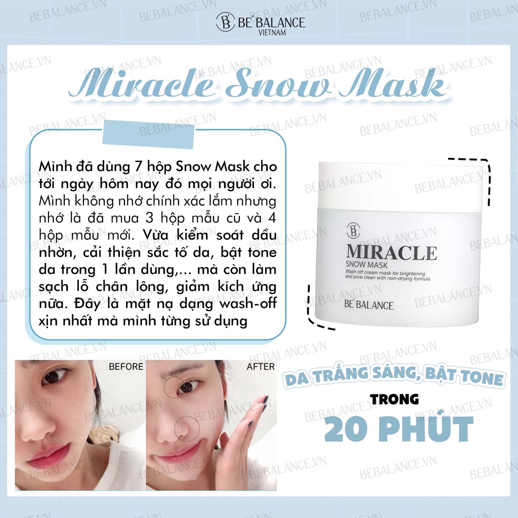 Mặt nạ ủ trắng Be'Balance Miracle Snow Mask 150g