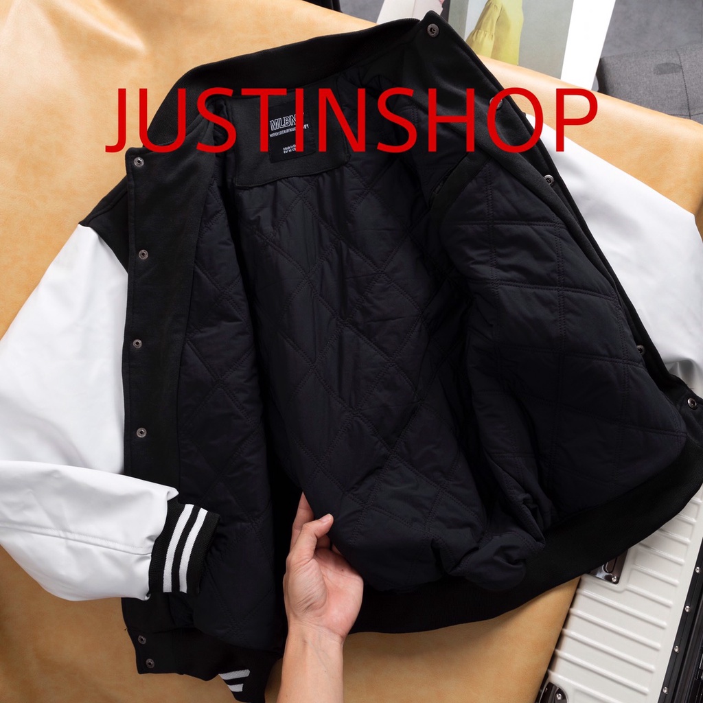 Áo Khoác Bomber MLB NY 3 Lớp Lót Trần Bông, Áo Khoác Varsity nam nữ unisex - JUSTINSHOP