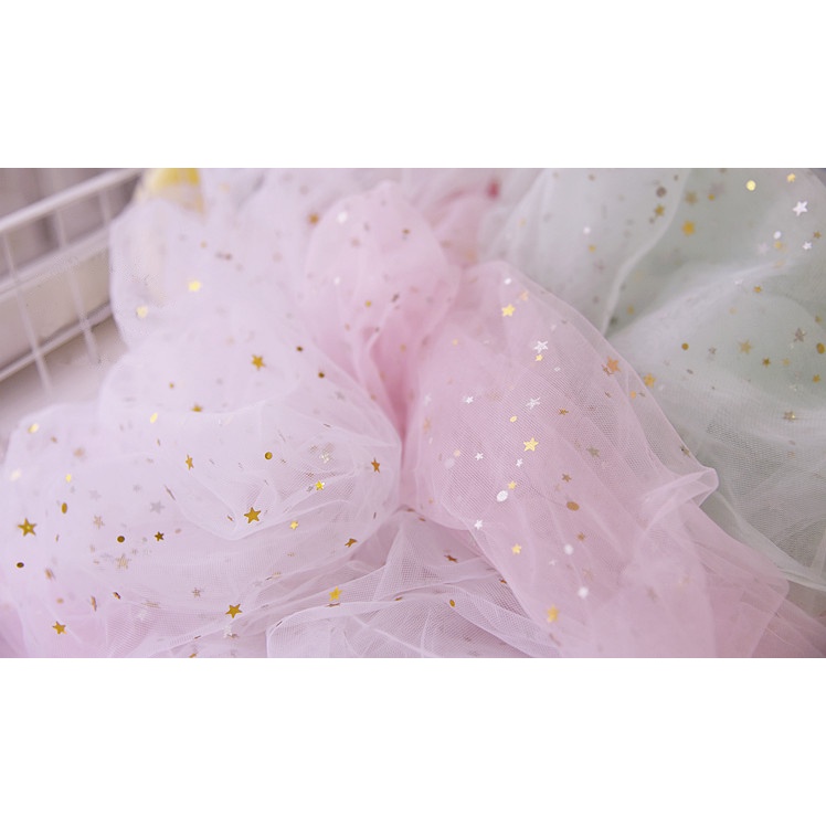 Khăn Trải Bàn Bằng Vải Lưới Họa Tiết Ngôi Sao Mặt Trăng Lấp Lánh