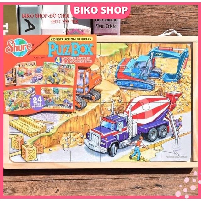 Đồ chơi ghép hình bằng gỗ 96 miếng dày dặn