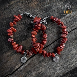 Vòng tay đá thô Jasper đỏ