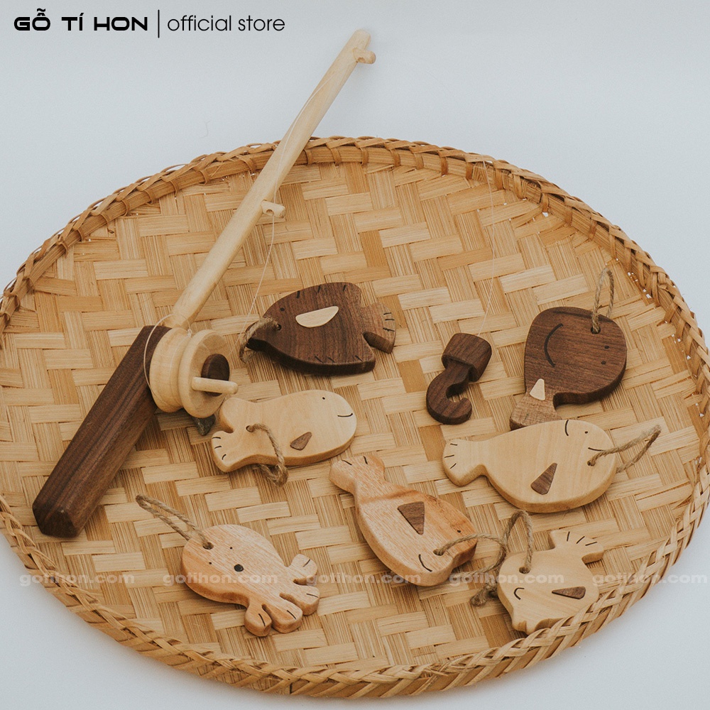 Bộ Đồ Chơi Câu Cá Bằng Gỗ, Đồ Chơi Phát Triển Vận Động Khéo Léo Cho Trẻ Em, Đồ Chơi Gỗ Tí Hon
