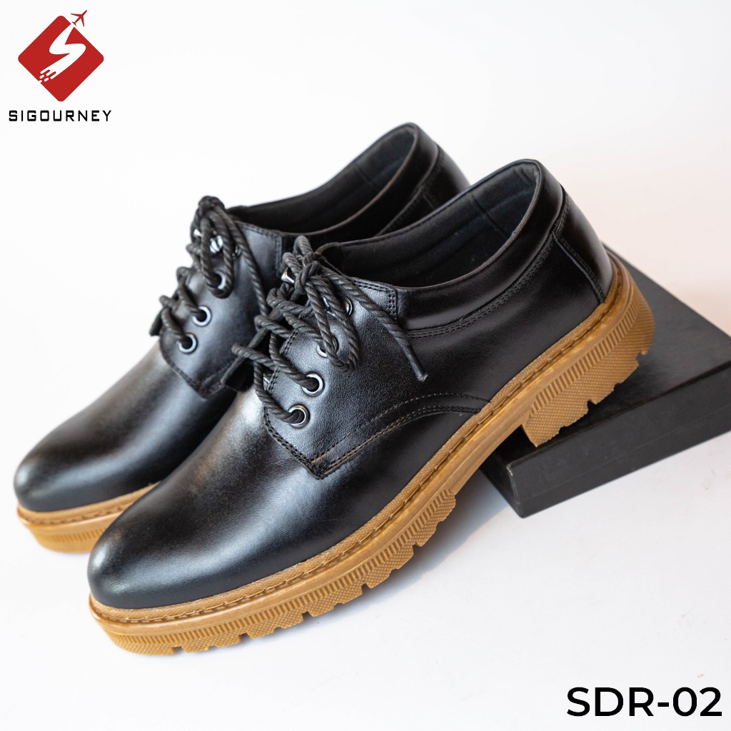 Giày đốc nam da bò cao cấp nhập khẩu SIGOURNEY màu đen SDR02 bảo hành 18 tháng