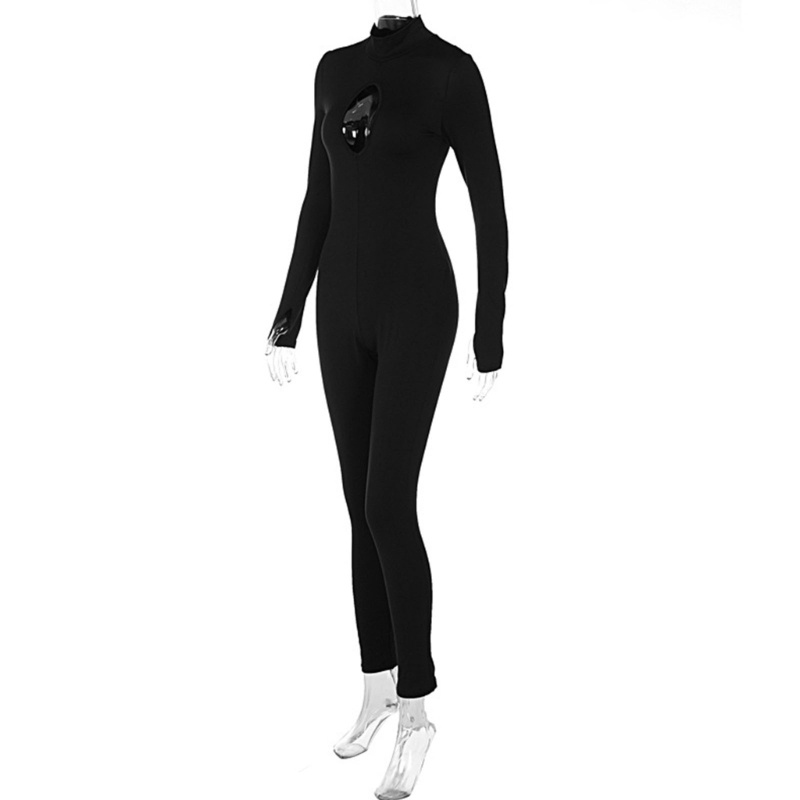 Xiangbao Áo Liền Quần Dài Tay Ôm Dáng Khoét Lỗ Xiang Quyến Rũ Cho Nữ