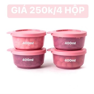 Set 4 hộp 400ml tròn tupperware
