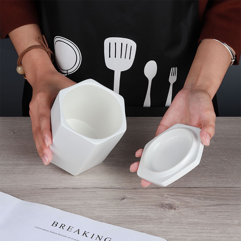 Cốc Bát Giác Kèm Nắp Size 13Oz Làm Nến Thơm Handmade DIY