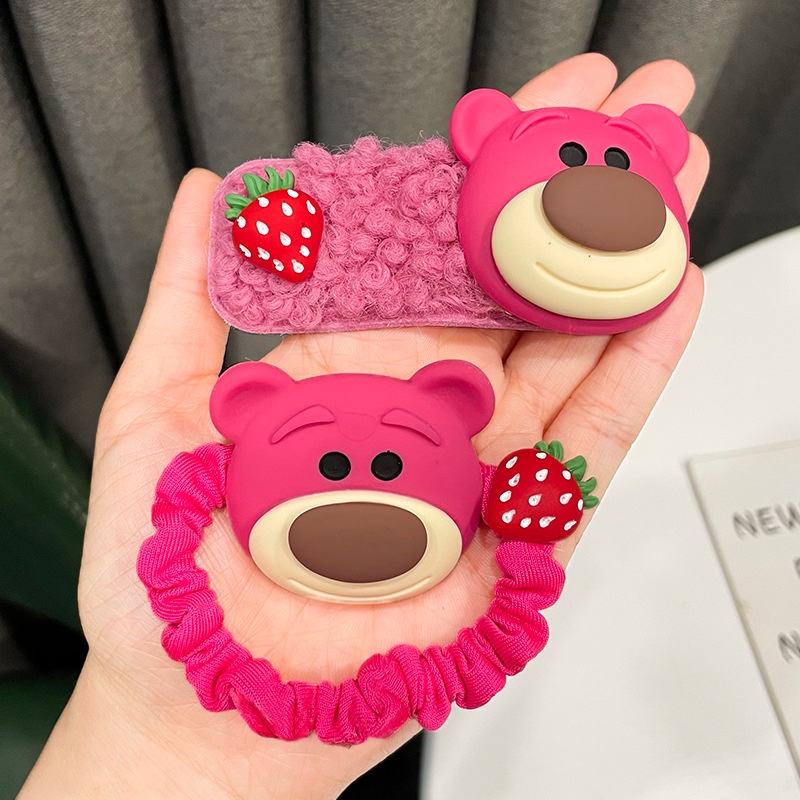 🌸KẸP TÓC DÂY CỘT GẤU DÂU LOTSO🍓