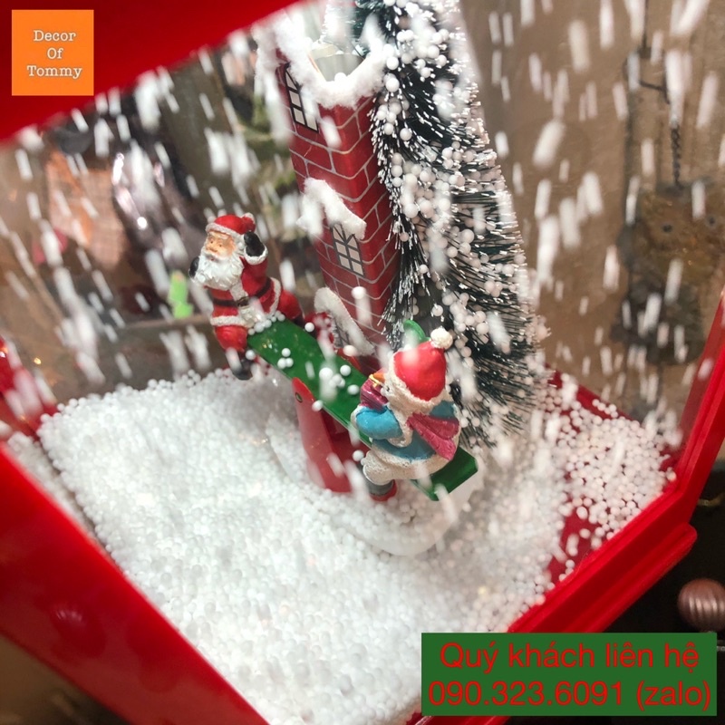 Đèn nhạc Noel dạng cột trang trí sinh động với những bông tuyết rơi đẹp mắt cao 1.5m