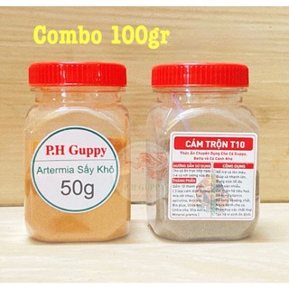 Combo artemia sấy khô + cám trộn t10 100gr -150gr