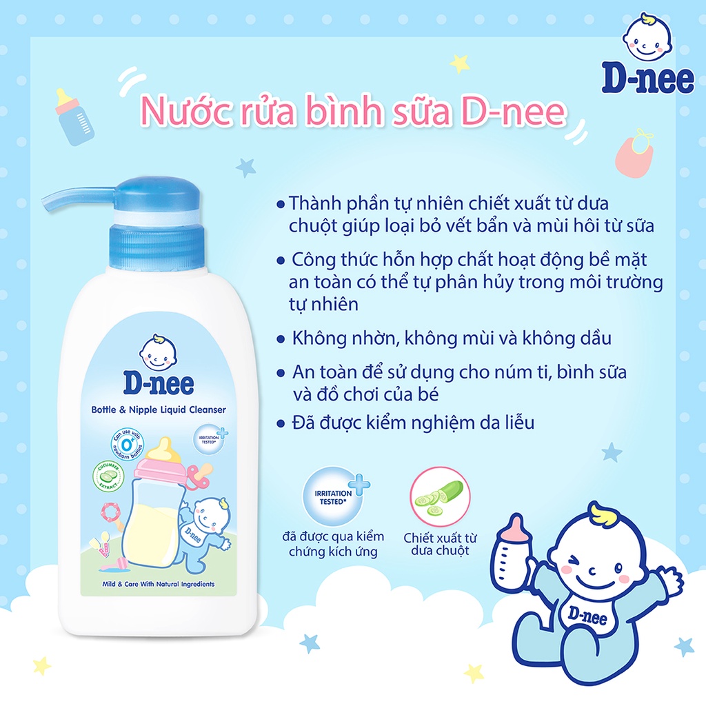 Combo 6 Nước rửa bình sữa D-nee 500 ML