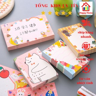 Giấy ghi chú, giấy note dễ thương hình gấu 100 trang Happy Home