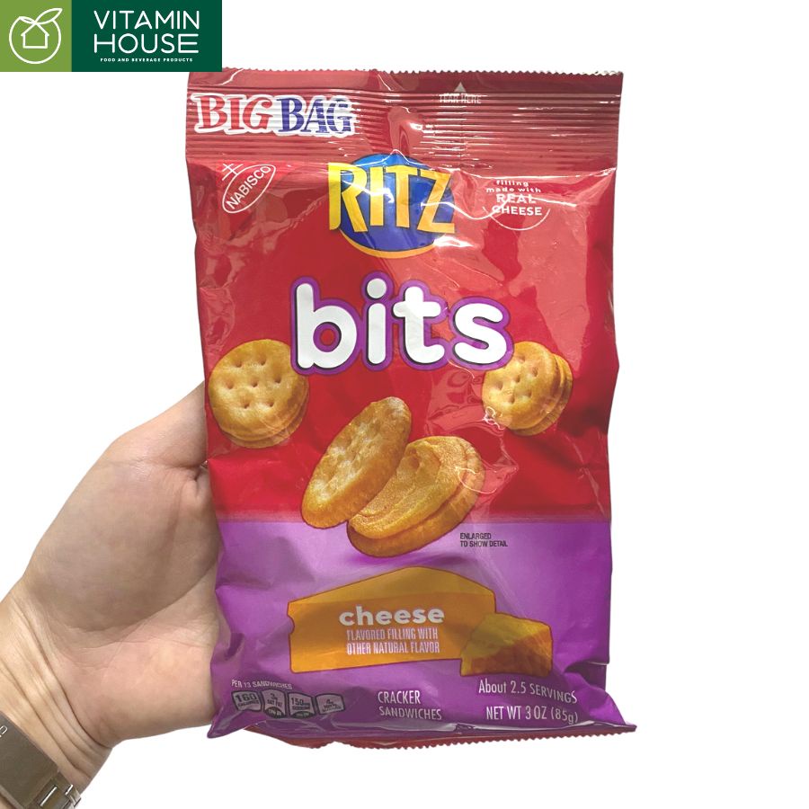 Bánh Ritz Mini nhân phô mai Mỹ túi lớn 85g - VITAMIN HOUSE