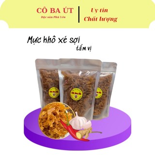 Mực khô xé sợi tẩm gia vị, ăn vặt mực xé cay đặc sản Phú Yên Cô Ba Út