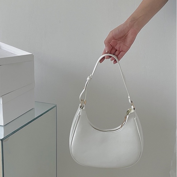 Mischa Túi Đeo Vai Da PU Mềm Màu Trơn Kiểu retro Đơn Giản