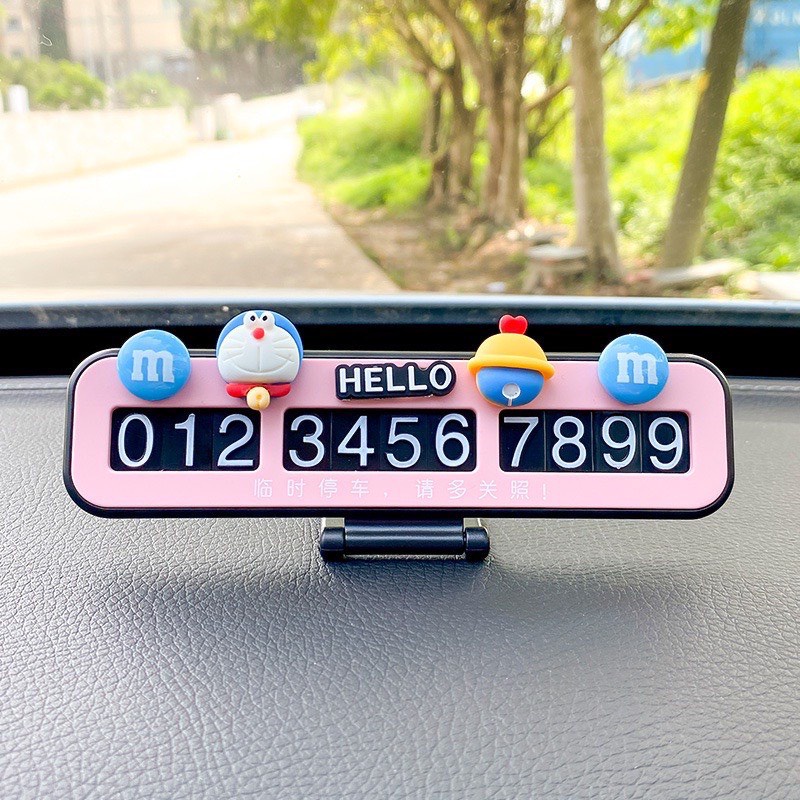 Bảng ghi số điện thoại đỗ xe ô tô hình dễ thương. Bảng số đỗ xe tiện lợi các hình doremon, thỏ hồng, phi hành gia,...