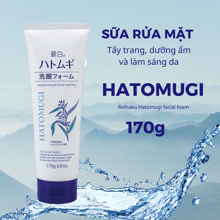 Combo 2 tuýp sữa rửa mặt KUMANO Hatomugi 130g dưỡng ẩm trắng da chiết xuất hạt ý dĩ Nhật Bản - Bahachiha